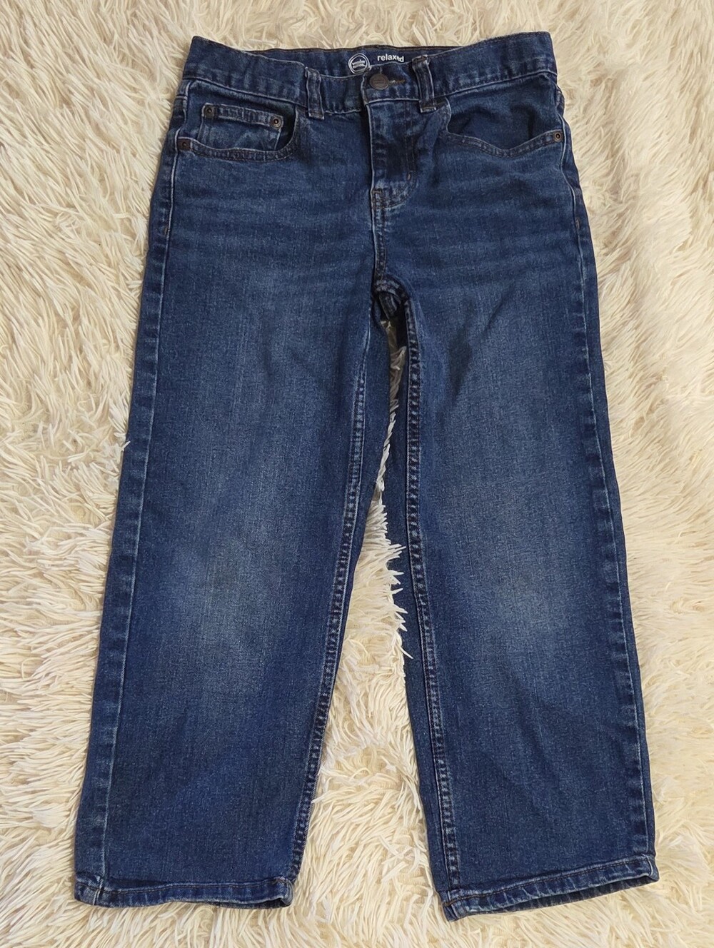 Wonder Nation Boys Size 10 Relaxed Fit Denim Jeans Adjustable Waist Hemmed 20 In